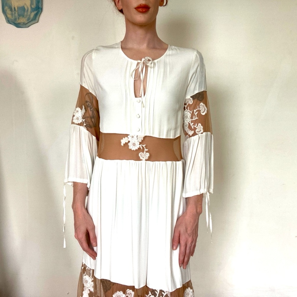 For Love and Lemons Eva Midi White Dress Small